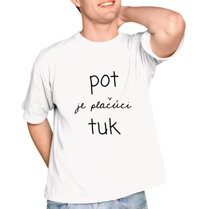 Tričko pot je plačúci tuk biele pánske